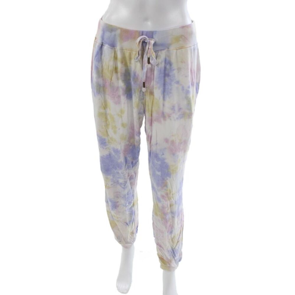 YFB Women Jogger Pants Multicolor Tie Dye Rayon Drawstring Size L